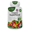 Organic Superfood Greens Fruits and Vegegies Complex - Suplement diety z 14 Zielonych i 14 Owoce i warzywa z Alfa Bogate w przeciwutleniacze Składniki organiczne Non-GMO 60 Kapsułki