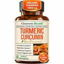 Kurkumina Kurkumina suplement - 1200 mg Kurkumina organiczna + Tumeric Extract (95% Kurkuminoidy) dla Joint Support & Digestive Health - Kurkumina suplement - Czysta Kurkumina z czarnym pieprzem - 60 Kapsułki