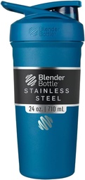 Butelka BlenderBottle Strada Shaker Cup Izolowany Stal nierdzewna Butelka wodna z drucianą whisky, 24- unce, niebieski