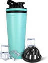 Ice Shaker Izolowana stal nierdzewna Shaker Butelka 124; 36oz, mięta 124; Zimno przez 30 + Godziny 124; Izolowany Cup z Twist- na Agitator 124; Bezsodowa butelka do shake protein, Woda, Smoothies, Koktajle