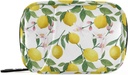 Watercolor Floral Lemon Pill Box 7 dzień Pil Case Travel Pill Organizer Bag z Zipper Portable Weekly Case Compact Rozmiar dla posiadacza suplementu witaminy