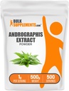 BulkSupplements.com Andrographis Extract Powder - Andrographis Paniculata, Herbal Supplement - Gluten Free, 1g per Serving, 500g (1.1 lbs) (Opakowanie po 1)