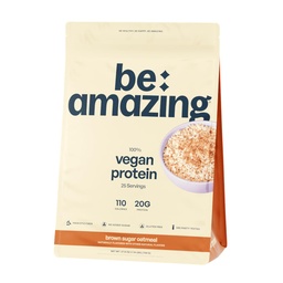 Be AMAZING Vegan Protein Powder, Brązowy Sugar Oatlast, 20 g roślin Białko oparte z prebiotyczne włókno, niskie węglowodory, nabiał i gluten wolny shake mix, No Added Sugar, 29.3 oz, 25 Służenie
