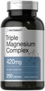 Horbäach Triple Magnezu Complex 124; 420 mg XI124; 250 Kapsułek XI124; Non- GMO i Gluten Free Formula XI124; Magnezu tlenek, Cytrate i Asparaginian Suplement diety