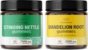 HERBAMAMA Stinging Nettle and Dandelion Kit - Bundle of 7500 mg Stinging Nettle Root & 2000 mg Dandelion Root Gummies - Vegan, Non-GMO, Gelatin- Free 2 Pack