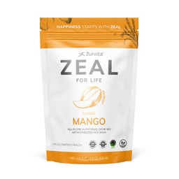 Zurvita Zeal for Life Wellness Drink Mix - Mango Flavor - Gluten- Free, Wegan, z biotyną, Witaminy B12, C, D, E, Żelazo, Magnez - 30 Sług (420g)