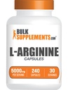 BulkSupplements.com Kapsułki L- argininy - Suplement argininy, Suplement tlenku azotu - Gluten Free, 8 Kapsułek na serwowanie (5000mg), 240 Ilość (Opakowanie po 1)