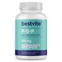 BESTVITE P- 5- P 100mg (120 Kapsułek wegetariańskich) (CoEnzymated Form of B- 6) - No Stearates - Vegan - Non GMO - Gluten Free - No Silicon Dixide - No Gelatin