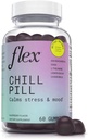 FLEX Chill Pill - Ulga stresowa - Równowaga - Pomaga się zrelaksować - Ashwagandha - L- Theanine - GABA - Rumianek - Balsam cytrynowy - Berry Flavor - Wegan- Friendly - Gluten- Free - 60 Gummies (Chill Pill)
