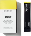 SAKARA Energy Effervescents, 15 Pakiety - Rafinowane pakiety proszku bez elektrolitów cukrowych z witaminą B12 & L Theanine, Pakiety wody aromatyzowanej, Proszek nawadniania, Proszek elektryczny napój energetyczny