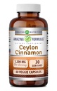 Amazing Cejlon Cynamon 1200 Mg Supplement Agregat 124; Vegetarian kapsułki 124; Non-GMO Agregat 124; Gluten- Free Agregat 124; Made in USA (1 Pack Agregat 124; 60 Count)