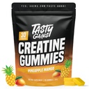 TASTY GAINS Gummies kreacyjne - 90g Monowodzian kreatury - Suplementy do ćwiczeń - Budowanie mięśni i siły boost dla mężczyzn i kobiet - Made in USA - Non GMO - Vegan Friendly (Duży, Ananas Mango)