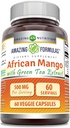 Amazing Customs African Mango with Green Tea Extract Supplement Supplement Agregable 124; 500 Mg per Serving Agregates 124; 60 Veggie Capsules Agregates 124; Non-GMO Agregat 124; Gluten- Free Agregate 124; Made in USA