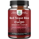 Red Yeast Rice with CoQ10 Supplement - Advanced Healthy Heart & Healthy Cholesterol Levels Formuła dla mężczyzn i kobiet - Dodatkowa siła kapsułki z Red Yeast Rice 1200 mg kapsułki z CoQ10- 60
