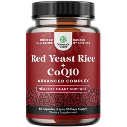 Red Yeast Rice with CoQ10 Supplement - Advanced Healthy Heart & Healthy Cholesterol Levels Formuła dla mężczyzn i kobiet - Dodatkowa siła kapsułki z Red Yeast Rice 1200 mg kapsułki z CoQ10- 60