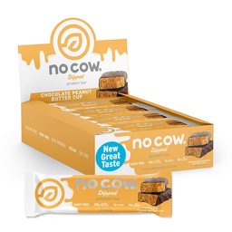 No Cow Vegan Protein Bars, Zmodernizowany Puchar masła orzechowego 124; 20 g Białko roślinne oparte, Gluten Free, Wolny od mleka, Soy Free, Keto Friendly, Niski cukier, Wysokie Fiber Snack Bars