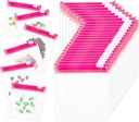 24 szt. Pakiety na pióro Podróże Torebki na łyżki wielokrotnego użytku Zestaw Zippert Medicine Bag Set samouszczelnianie jasne tworzyw sztucznych Organizator z blokadą slajdów torby na pigułki Małe przedmioty przechowywania, różowy