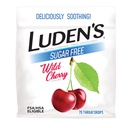 Luden 's Sore Throat Relief Lozenges dla Drobne codzienne podrażnienie i suche usta, Sugar Free Wild Cherry Flavored Drops, 75 Count