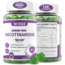 Bezcukrowy Nikotynamid 500mg Gumiaki, (Flush Free Niacin) Witamina B3 Niacynamid Suplement do metabolizmu i naprawy energii komórkowej, Witalność, Zdrowe Starzenie, Smak żurawinowy, Łatwe do żucia, 120 Cts