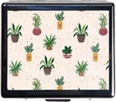 Silver Vintage Pill Box 7 Day Metal Pill Box z lustrem i 8 Komory Cute Travel Pill Organizer for Purse (Cute Cactus)