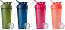 BlenderBottle 2-Pack 28- Ounce Classic Shaker Butelki do shakes protein i pre Workout, Moss / Moss i Navy / Navy oraz All Pink i Coral
