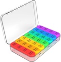 Daviky Cotygodniowy Pill Organizer 4 razy dziennie, Pill Box 7 dzień, Medicine Organizer Portable for Travel with Removable Indywidualny Pill Case Pill Container Hold Daily Witamina, Suplement i Medycyna