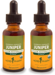 Herb Pharm Certified Organic Liquid Extract for Uurinary System Support Juniper 1 Fl Oz (Opakowanie 2)