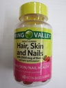Spring Valley Adult Hair, Skin, Nails, 2500 mcg Biotin, Strawberry, 60 Gummies (Pack of 2)