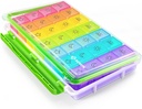 AUVON iMedassist Moisture- Dowód Cotygodniowy Pill Organizator 4 razy dziennie, duży 7 dzień Pill Box Case z przenośnym designem dla podróży, Usuwalne indywidualne kontenery trzymać witaminy, Suplementy, Leki