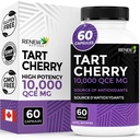 Renew Actives Tart Cherry Extra 500 mg na 2 kapsułki - Wysokiej mocy przeciwutleniacz do bezpłatnej ochrony radykalnej & Wellness - 60 Kapsułki easyto- Połknięcie - Made in Canada