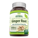 Herbal Secrets Ginger Root 550 mg Per Serving, 250 Veggie Capsules Supplement