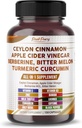 Ceylon Cynamon Jabłko Cydr Ocet Berberine Bitter Melon - Made in USA