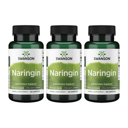 Swanson Naringin Citrus Bioflavonoid Antioxidant Supplement for Adults Seeking Enhanced Vitamin C Benefits - 500 mg (60 Capsules, 3 Pack)
