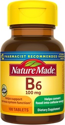 Rodzaj Made Witamina B- 6 100 mg Tabletki 100 ea (Opakowanie po 4)