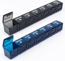2-Pack tygodniowy duży pill Organizator podróży, 7 dni pill Pudełka i organizator, Wielkie Komory Pill Case AM PM, 14 dzień XL Dispenser organizacji leków dla olejów rybnych, Suplement Witaminy