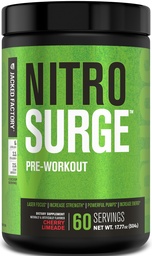 Jacked Factory NITROSURGE PreWorkout Supplement - Endless Energy, Instant Siła Zyski, Clear Focus, Intensywne pompy - NO Booster & Potężny Prettenment Energy Powder - 60 Służenia, Cherry Limeade