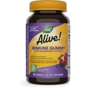 Nature 's Way Alive! Wsparcie immunologiczne * Gumiaki z ekstraktem Elderberry, Witaminy C & D3, Cynk, No gluten, Grape & Cherry Flavored, 90 Gumiaki wegetariańskie (Opakowania maja Vary)
