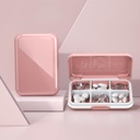 Pudełko na pióro Waterproof Travel Pill Case Przenośny pojemnik na pióro Torebka na pióro 6 Komory Pocket Compact Organizer for Witamina, Oleje rybne, Suplementy, Leki (duży różowy)
