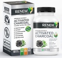Renew Activated Charcoal Supplement 1100MG na 2 kapsułki - Digestive Support & Teeth Whitening Formula, Brak sztucznych składników - Made in Canada - 60 kapsułki