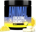 Animal Creatine Chews Tablets - Wzmocnione Monohydrat kreatury z AstraGin poprawić wchłanianie, Sól morska dla dodawanych pomp, Pyszne i wygodne tabletki do żucia - Lemon Ice