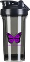 Świadomość raka trzustki 18 Ounce Shaker Butelka Drink Mixer Leak- proof Trening proteiny shakes posiłek wymiany Butelki 500ML / 18 Oz czarny & -1-1