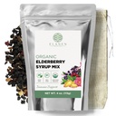 Elanen Naturals Organic Elderberry Syrop Kit, Makes up to 24 oz, Zawiera naturalne Cotton Brew Bag, USDA Certified Organic Suche Elderberry i Herbs Immune Support, Bulk Kit, 4 oz. (113g)