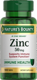 Nature 's Bounty Cynk 50mg Bilans 124; System immunologiczny, Skóra, & Przeciwutleniacz Wsparcie dla Zdrowia 124; Przyczynia się do DNA Formacja 124; Wegetarianin, Non-GMO, Gluten Free 124; 100 Kapsułki, 1 Podawanie na dzień dla codziennego zdrowia