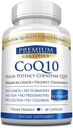 CoQ10 - Koenzym Q10 300mg z MCT Oil i Piperine - Szybka absorpcja - Wzmacnianie poziomu przeciwutleniaczy, Poprawianie energii, Wsparcie Cardio i płodności - 60 Kapsułki - Vegan Friendly