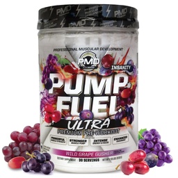 PMD Sports Pump Fuel Ultra Insanity - Premium Pre Workout Powder & Muscle Pompa, Greater Focus, Endurance & Recovery, Premium Creatine, Arginine & Beta Alanine - Dziki Gusher Grape (30 Służenie)