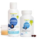 Bazowa medycyna Liposomal Glutatione miękkie żele i suplement płynny Zestaw dla energii, Zdrowie mózgu, Skóra i wątroba Zdrowie