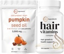 Micro Składniki Nasienie dyni Olej z Saw Palmetto 3,000mg Softgels & Hair Vitamin Complex Kapsułki 124; 2 Pack Bundle Between 124; Cold Pressed Virgin Oil 124; 14- in-1 Support wzrostu włosów z Collagen & Biotin
