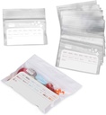Deke Home - 100 Pack przezroczyste torby Resealable Pill (4x2.75 in), Travel Medicine Pouches with Write- On Label, BPA- Free Disposible Pill Organizer for Medications, Vitamin & Supplements