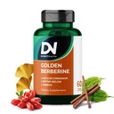 4- in-1 Golden Berberine Supplement z Ceylon Cynamon Bitter Melon Ginkgo, Wzmacnia odporność, Gut & Heart Health, 60 Kapsułki na wsparcie metabolizmu Made in USA