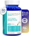 Rośliny oparte na czystej suplementu biotin Capsules- Wsparcie Stronger Nails & Włosy Wzrost wzbogacony Sesbania Grandiflora Nasiona słonecznika Amla Beetroot & Spinach - 60 Kapsułki Veg